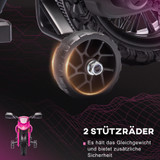 Dječiji električni motocikl s pomoćnim točkićima, 3 km/h, roze