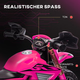 Dječiji električni motocikl s pomoćnim točkićima, 3 km/h, roze