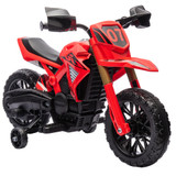 Dječiji električni motocikl s pomoćnim točkićima, 3–8 godina, crveni