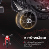 Dječiji električni motocikl s pomoćnim točkićima, 3–8 godina, crveni