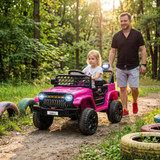 Dječiji električni auto 12V s daljinskim upravljačem, 2 motora, roze