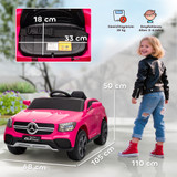Dječiji električni auto 12 V s daljinskim upravljačem i LED svjetlima, roze