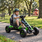 Dječiji gokart na pedale s kočnicom i slobodnim hodom, zeleni