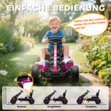Dječiji gokart na pedale s kočnicom i slobodnim hodom, 3–6 godina, roze