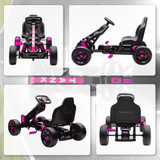 Dječiji gokart na pedale s kočnicom i slobodnim hodom, 3–6 godina, roze