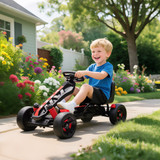 Dječiji gokart na pedale s kočnicom i slobodnim hodom, crveni