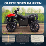 Dječiji električni quad 6 V s muzikom i LED farovima, crveni