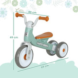 Dječiji bicikl bez pedala s 3 tiha točkića, zeleni