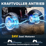 Dječiji električni quad 24V s farovima, USB priključkom i MP3 funkcijom, crni