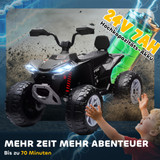 Dječiji električni quad 24V s farovima, USB priključkom i MP3 funkcijom, crni