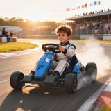 Dječiji električni go-kart 24 V s drift modom i podesivim sjedištem, plavi