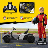 Dječiji električni go-kart s drift funkcijom 24 V, bijeli