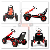 Dječiji gokart na pedale s podesivim sjedištem i EVA točkovima, crveni