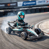 Dječiji električni go-kart 12 V s daljinskim upravljačem, crni