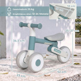 Sklopivi dječiji bicikl bez pedala s EVA točkićima, podesivo sjedište, plavi