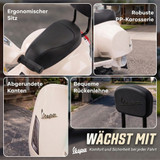 Dječiji električni motocikl s pomoćnim točkovima, bijeli