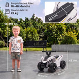 Dječiji električni quad 6 V s litijumskim akumulatorom, bijeli