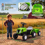 Dječiji električni traktor s odvojivom prikolicom, zeleni