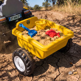 Dječiji električni traktor s prikolicom, žuti