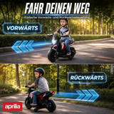 Dječiji električni motocikl 6 V s pomoćnim točkićima i muzikom, crveni