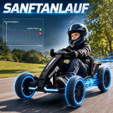 Dječiji električni go-kart 12V s 2 motora i podesivim sjedištem, crni