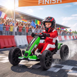 Dječiji električni go-kart 12V s 2 motora i LED farovima, zeleni