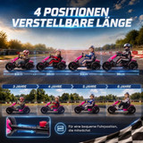 Dječiji električni go-kart 12V s 2 motora i LED farovima, roza