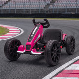 Dječiji električni go-kart 12V s 2 motora i LED farovima, roza
