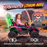 Dječiji električni auto UTV s 2 sjedišta i daljinskim upravljačem, roza