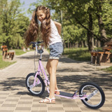 Dječiji romobil na naduvavanje, 16", podesiva visina, roza