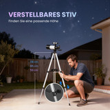 Teleskop za astronomiju 70 mm s aluminijskim stativom i torbom, bijeli