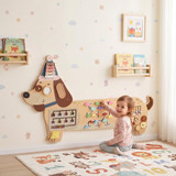 Montessori busy board u obliku jazavičara, zidna ploča s aktivnostima, smeđa