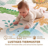 Podloga za igru za bebe s motivom životinja 150 × 200 cm, višebojna
