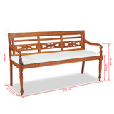 Batavia klupa s jastucima 150 cm tikovina Batavia klupa s jastucima 150 cm tikovina