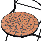3-dijelni bistro set s keramičkim pločicama boje cigle