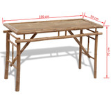 Pivski stol s 2 klupe 100 cm bambus