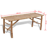 Pivski stol s 2 klupe 100 cm bambus
