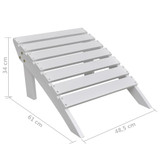 Vrtna stolica s otomanom drvena bijela