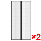 Mreža protiv insekata čičak trakom i magnetom 2 kom 210 x 100 cm Crna