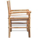 3-dijelni bistro set od bambusa s jastucima