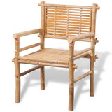 3-dijelni bistro set od bambusa s jastucima