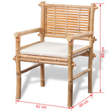 3-dijelni bistro set od bambusa s jastucima