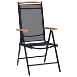 Vrtne Sklopive Stolice 2 kom Aluminijske 58x65x109 cm Crne Vrtne Sklopive Stolice 2 kom Aluminijske 58x65x109 cm Crne