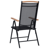 Vrtne Sklopive Stolice 2 kom Aluminijske 58x65x109 cm Crne Vrtne Sklopive Stolice 2 kom Aluminijske 58x65x109 cm Crne