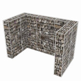 Gabionska ograda za dvije kante za otpad čelična 180x100x120 cm