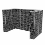 Gabionska ograda za dvije kante za otpad čelična 180x100x120 cm