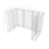 Gabionska ograda za dvije kante za otpad čelična 180x100x120 cm
