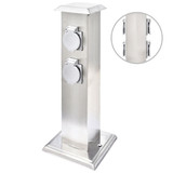 Vrtni stup s utičnicama,nehrđajući čelik