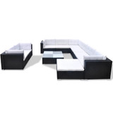 Vrtni Sofa Set 32 Kom Poli Ratan Crni