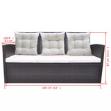 18-Dijelni Vrtni Blagovaonski Set od Poliratana Smeđi